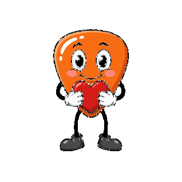 Picky hugging a heart