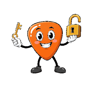 Picky holding a key and unlocked padlock