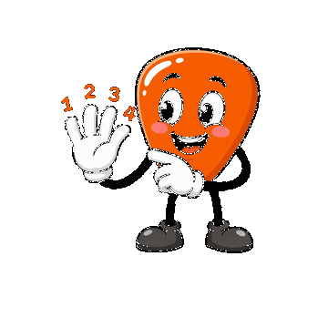Picky holding up an open hand with fingers numbered 1 2 3 4